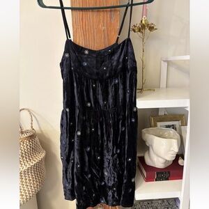 Vintage Y2K Kimchi Blue Velvet Floral Mini Dress